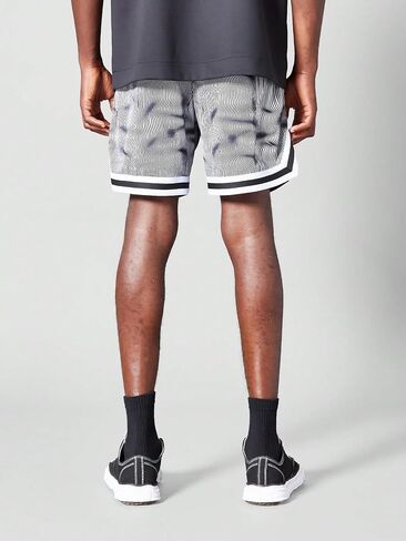 WDIRARA Men's Letter Print Striped Drawstring Waist Track Shorts Casual Shorts in Saudi Arabia