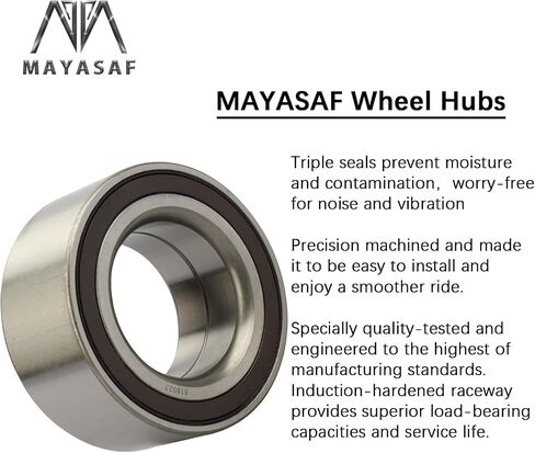 MAYASAF 510095 Front Wheel Bearing for Honda 2008-2012 Accord/10-11 Accord Crosstour/12-15 Crosstour, for Acura 2010-2014 TL/09-14 TSX in Saudi Arabia