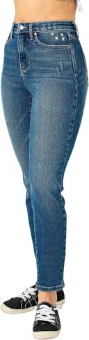 Judy Blue Women's High-Rise Tummy Control Slim Jeans 88776 (Dark Blue, 24 Plus) in Saudi Arabia