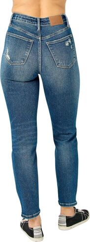 Judy Blue Women's High-Rise Tummy Control Slim Jeans 88776 (Dark Blue, 24 Plus) in Saudi Arabia