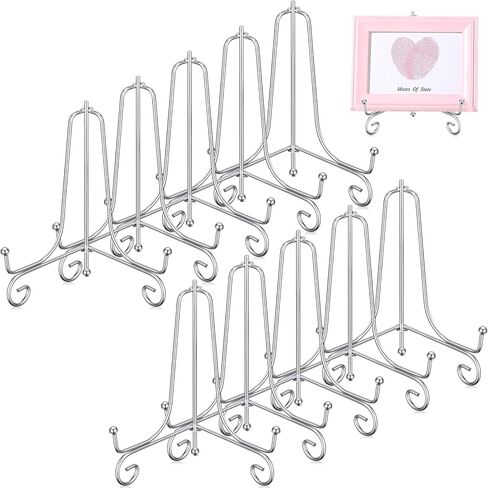 10 قطع من ألواح الحديد مقاس 6 بوصات للعرض، وحامل عرض حامل الأطباق الفضية، وحامل حامل للصور، وإطار الصورة، ولوحة الزخرفة، والطبق، والكتب وفن الطاولة in Kuwait