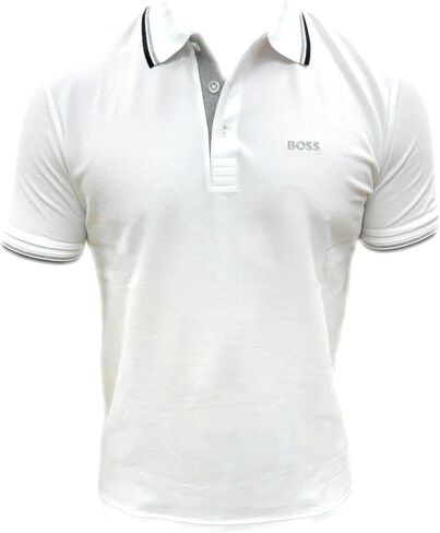 قميص بولو للرجال من Hugo Boss (الولايات المتحدة، Alpha، Medium، Regular، Regular، White BOSS Logo) in Saudi Arabia