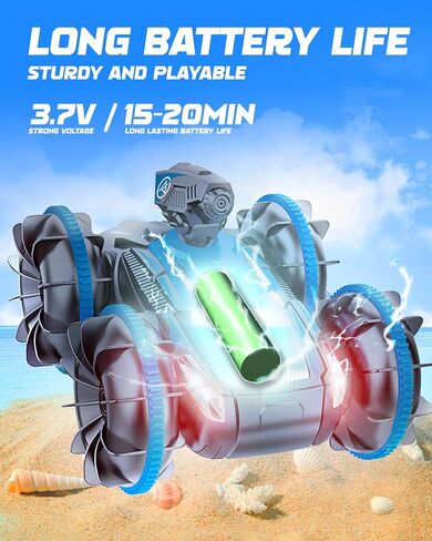 Remote-Control Car RC Boat for Pool: Amphibious Car Toys with Water Gun for Kids ages 6 7 8-12 Adults — 2.4 GHz Waterproof RC Monster Truck Stunt Car Vehicle — All Terrain Beach Car Toy for Gifts in Saudi Arabia