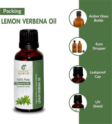 Lemon Verbena Oil (Lippia Citriodora Syn Aloysia Triphylla) Essential Oil 100% Pure Natural Undiluted Uncut Therapeutic Grade Oil 0.51 Fl.OZ in Saudi Arabia