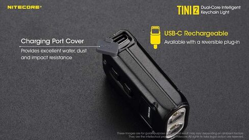 Nitecore TINI 2 Keychain Flashlight, Gray 500 Lumen USB-C Rechargeable with Digital Display LumenTac Charging Cable in Saudi Arabia