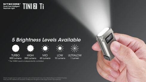 Nitecore TINI 2 Keychain Flashlight, Gray 500 Lumen USB-C Rechargeable with Digital Display LumenTac Charging Cable in Saudi Arabia