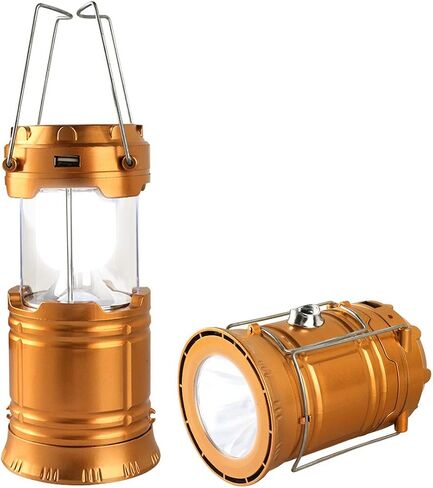 LED Camping Lantern, Solar and Rechargeable Lantern Flashlight Collapsible and Portable Light for Daily/Camp/Hiking/Night Fishing/Emergency/Hurricanes/Storm(Blue, 1 Pack) in Saudi Arabia