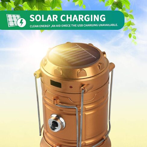 LED Camping Lantern, Solar and Rechargeable Lantern Flashlight Collapsible and Portable Light for Daily/Camp/Hiking/Night Fishing/Emergency/Hurricanes/Storm(Blue, 1 Pack) in Saudi Arabia