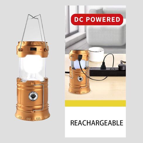 LED Camping Lantern, Solar and Rechargeable Lantern Flashlight Collapsible and Portable Light for Daily/Camp/Hiking/Night Fishing/Emergency/Hurricanes/Storm(Blue, 1 Pack) in Saudi Arabia