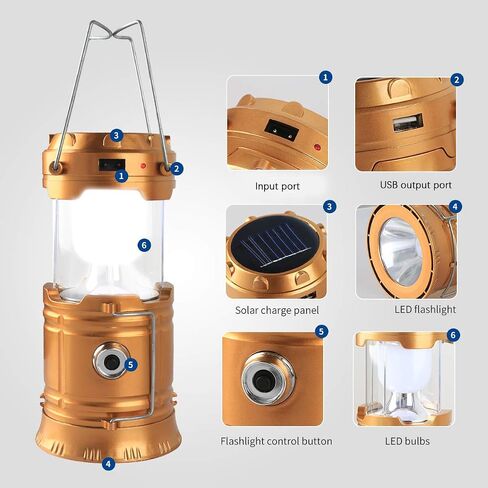 LED Camping Lantern, Solar and Rechargeable Lantern Flashlight Collapsible and Portable Light for Daily/Camp/Hiking/Night Fishing/Emergency/Hurricanes/Storm(Blue, 1 Pack) in Saudi Arabia