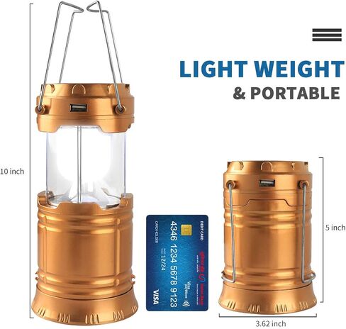 LED Camping Lantern, Solar and Rechargeable Lantern Flashlight Collapsible and Portable Light for Daily/Camp/Hiking/Night Fishing/Emergency/Hurricanes/Storm(Blue, 1 Pack) in Saudi Arabia