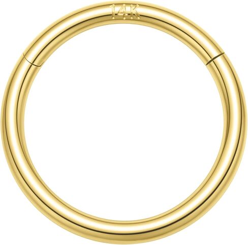GAGABODY 14K Solid Gold Nose Rings Hoop Yellow Gold Septum Rings Conch Piercing Jewelry 20g/18g/16g Tragus Helix Piercing Jewelry Cartilage Daith Earring Lip Rings in Kuwait