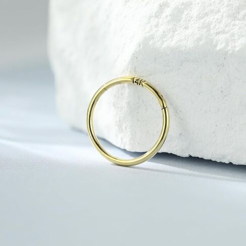 GAGABODY 14K Solid Gold Nose Rings Hoop Yellow Gold Septum Rings Conch Piercing Jewelry 20g/18g/16g Tragus Helix Piercing Jewelry Cartilage Daith Earring Lip Rings in Kuwait