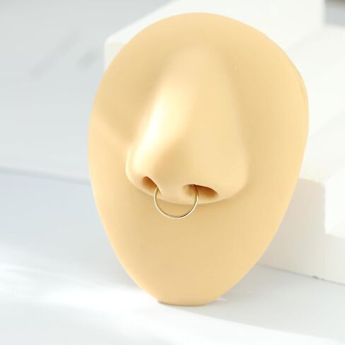 GAGABODY 14K Solid Gold Nose Rings Hoop Yellow Gold Septum Rings Conch Piercing Jewelry 20g/18g/16g Tragus Helix Piercing Jewelry Cartilage Daith Earring Lip Rings in Kuwait