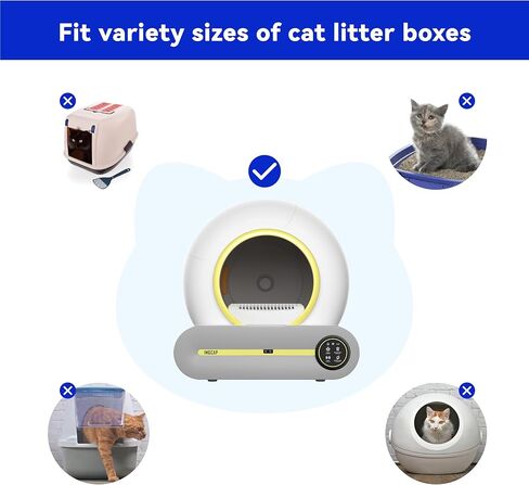 60 Units (4 Rolls × 15) Self Cleaning Litter Box Liners Bag Refill Portable Cat Litter Waste Replaced Receptacles Bags with Drawstring Heavy Duty for IMGCAP Auto Self-Cleaning Cat Litter Box 18"×17" in Saudi Arabia