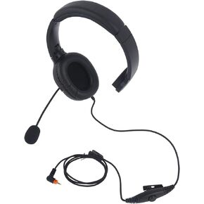Over The Head Impact Earpiece Over Ear Earmuff Headset with VOX PTT Mic for Motorola Radio DLR110 TLK100 TLK110 SL300 SL1600 SL2600 SL3500e SL4000 SL7000e SL7550 SL7580 SL7590 SL8550 SL1K SL1M