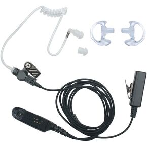 2 Wire Covert Acoustic Tube Earpiece Headset with PTT Mic Compatible with Motorola Ht1250 Ht750 HT1550 GP328 GP330 GP340 GP360 MTX850 MTX950 Walkie Talkie Two Way Radio
