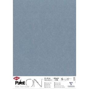 Clairefontaine - Ref 96538C - Paint'ON Multi-Technique Glued Paper Pad (40 Sheets) - A5 Size, 250gsm Heavyweight Paper, Natural Coloured Paper, Acid Free, pH Neutral