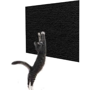 Cat Scratching Mat 11.8"x11.8" 2Pcs Cat Carpet Self-Adhesive Replacement Cat Wall Furniture Cat Scratch Furniture Protector Cat Couch Protector Cat Scratch Carpet (Grey)