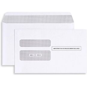 25 W2 Envelopes, Self Seal, Double Window Security Envelopes Designed for Printed W2 Laser Forms from QuickBooks Desktop and Other Tax Software, 5 5/8’’ x 9’’, 25 Form Envelopes