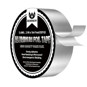 Aluminum Foil Tape 2IN x 65Feet 1Roll Strong Adhesive Perfect for Sealing Ductwork & Dryer Vent, HVAC Metal Repair & Insulation