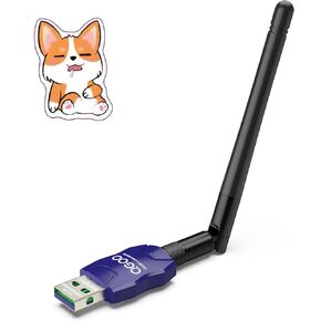 Class 1 Long Range Bluetooth Adapter for PC, QGOO USB Bluetooth Adapter for PC 5.3+EDR, Bluetooth Dongle Bluetooth Receiver Support Windows10/8.1/8/7（blue-195）