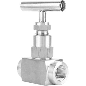 Straight Needle Valve High Pressure Stainless Steel BSPP Female Thread Shut Off Needle Valve for Water Transmission (1/2in)