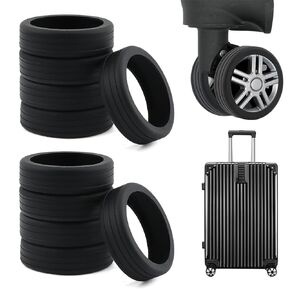 12pcs Luggage Wheel Covers,Spinner Luggage Replacement Wheels,Suitcase Wheel Covers, Silicone Cover for Luggage Wheel, No Noise Trolley Case Caster Cover,Suitable for 5-8cm Wheel