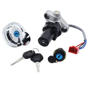 Ignition Switch Fuel Cap Seat Lock Keys compatible with Yamaha V-Star 650 1100 XVS650 XVS1100 4TR-82021-00 4TR-82501-00 4TR-82501-01