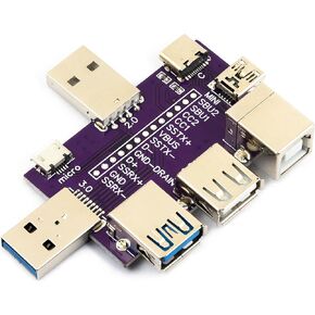 USB Breakout Board 8 in 1 Type A 3.0 Male to Mini Type-C Micro Type-B Female Converter Board