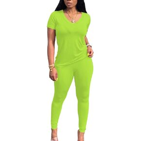 Lounge Sets for Women 2 Piece Summer Casual Jogger Workout Outfits Short Tops Long Pant Sweat suit leggings set