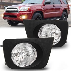 Fog Lights Lamps Replacement for 2006 2007 2008 2009 Toyota 4Runner Fog Light Assembly Compatible with 9006 Halogen Bulbs, Switch and Wiring Kit