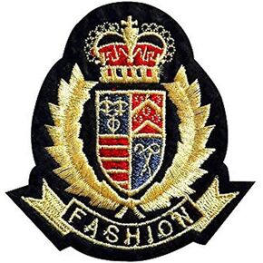 Pack of 5 Iron On Patches Golden Crown Badge