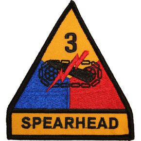 United States Army 3rd Armor Division Embroidered Patch, Full Color, with Iron-On Adhesive
