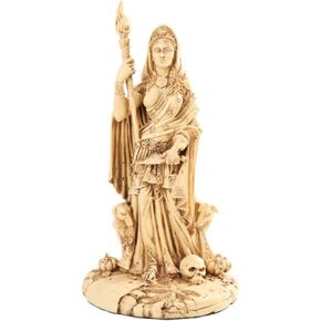 Greek White Goddess Hecate Sculpture Athenian Patroness of Crossroads, Witchcraft, Dogs and Poisonous Plants Statue