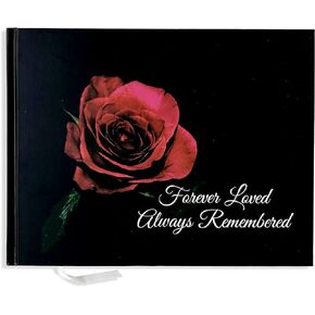 Funeral Guest Book | Memorial Guest Book | Guest Book for Funeral Hardcover | Guestbook for Sign in, Celebration of Life Memorial Service | Funeral Guest Sign Book with Memory Table Card Sign Included