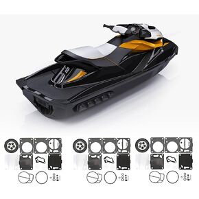 3 Set Carburetor Carb Rebuild Kit Fit for Yamaha PWC 1990-2004 Fit for SeaDoo 1990-2001 Fit for Polaris 1992-1997 Fit for Yamaha Boats 1990-2005 Fit for TigerShark 1994-1999 Replace ‎JSPM5012c