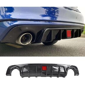 Rear Diffuser Compatible with 2018-2023 Infiniti Q50 Bumper Lip Spoiler Splitter Kit with LED Brake Light, Carbon Fiber