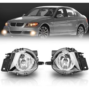 TangMiGe Fog Lights Lamps for BMW 3 Series (323i 325i 325xi 328i xdrive 330xi 335d 335i 328xi 335xi 330i Sedan E90 / Wagon E91), (w/o Sport Package) 2006 2007 2008 2009, 1 Pair, Clear Lens