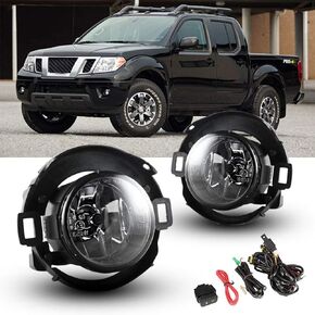 Fog Lights for 2005-2015 Nissan Xterra with H11 12V 55W Halogen Bulbs Fog Lamps Replacement with Wiring and Switch OE Part # 26150-EA825, 26155-EA825 Clear Lens