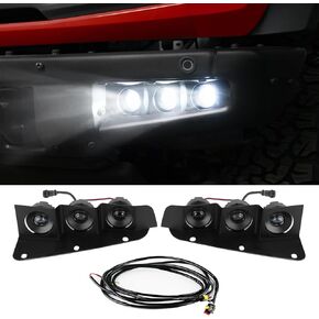LED Front Bumper Fog Light with Mounts, Modular Bumper Fog Lamps Accessories, Ultra-Bright Amber Light Source Compatible with Ford Bronco 2021 2022 2023 2/4 Door
