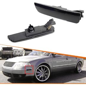 ADIIL Amber Lens Front Bumper Side Marker Light Housings For VW Passat B5.5 2001 2002 2003 2004 2005, Replace OEM Sidemarker Kit (No Bulbs)