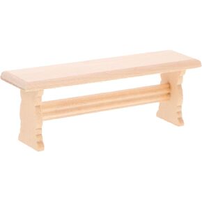 Toyvian Miniature Wood Bench, Dollhouse Mini Recliner Chair Christmas Village Bench Doll House Furniture Bench Accessory for DIY Dollhouse Decor Cake Toppers