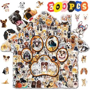300 قطعة من ملصقات الكلاب، ملصقات لطيفة للكلاب والمراهقين والأطفال والمراهقين والبالغين، ملصقات مقاومة للماء من الفينيل لسلالات الكلاب هدية لمحبي الكلاب، ديكور لحفلات أعياد الميلاد in Kuwait