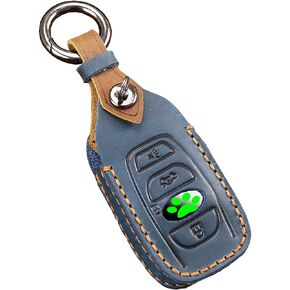 ontto for Subaru Key Fob Cover? Leather Key Case? Full Protection for Subaru Impreza Forester Legacy Ascent Outback CVT Remote ?Stylish Key Holder,Solid Key Shell Blue