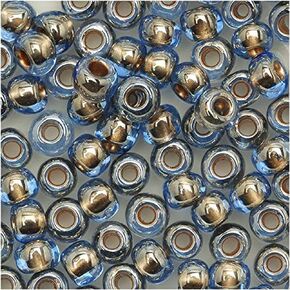 Toho Seed Beads, Gold Lined Lt Montana Blue