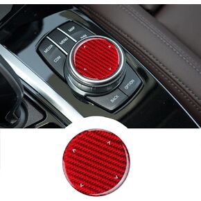 Compatible with Carbon Fiber Center Control Mutimedia Knob Button Panel Cover Sticker Trim Sticker for BMW X1 X2 X3 X4 X5 X6 G01 G08 2018 2019 2020 2021 (1PCS Black 46mm)