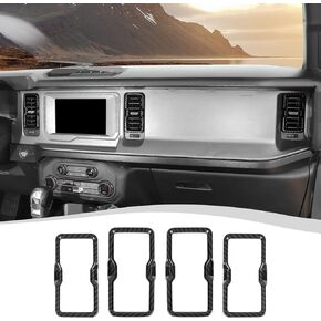Center Console Dash Air Vent Side Ring Cover Compatible with Ford Bronco 2021-2024+(Carbon Fiber)
