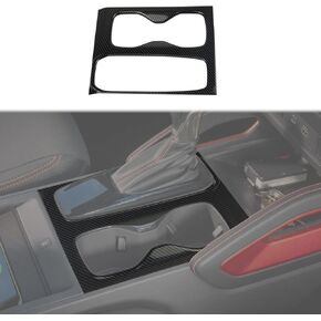 Korlot Carbon Fiber Center Console Gear Shift Cupholder Panel Cover Trim for Nissan Frontier 2022+