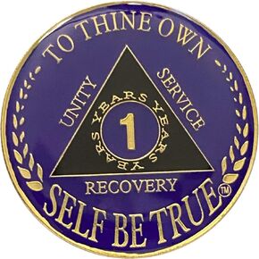 ميدالية مطلية باللون الذهبي AA لمدة عام واحد، رمز الاسترداد، رمز AA، مختوم من مادة الإيبوكسي الشفافة الثلاثية in Kuwait